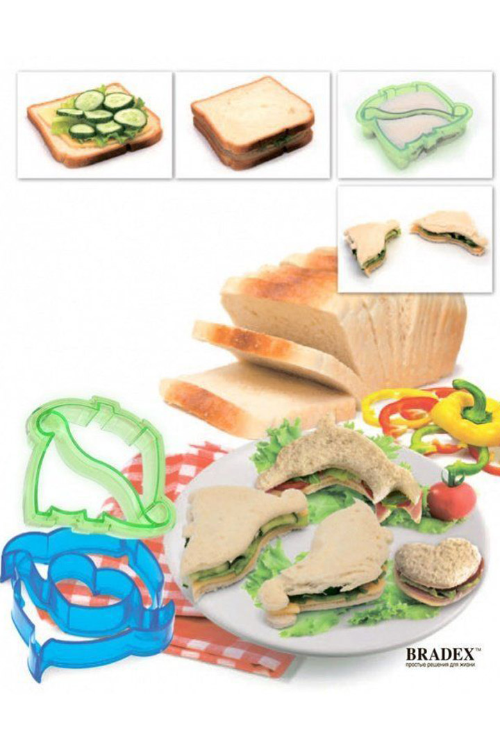 Фото товара 17286, форма-резак для бутербродов и выпечки «дельфинчики»
